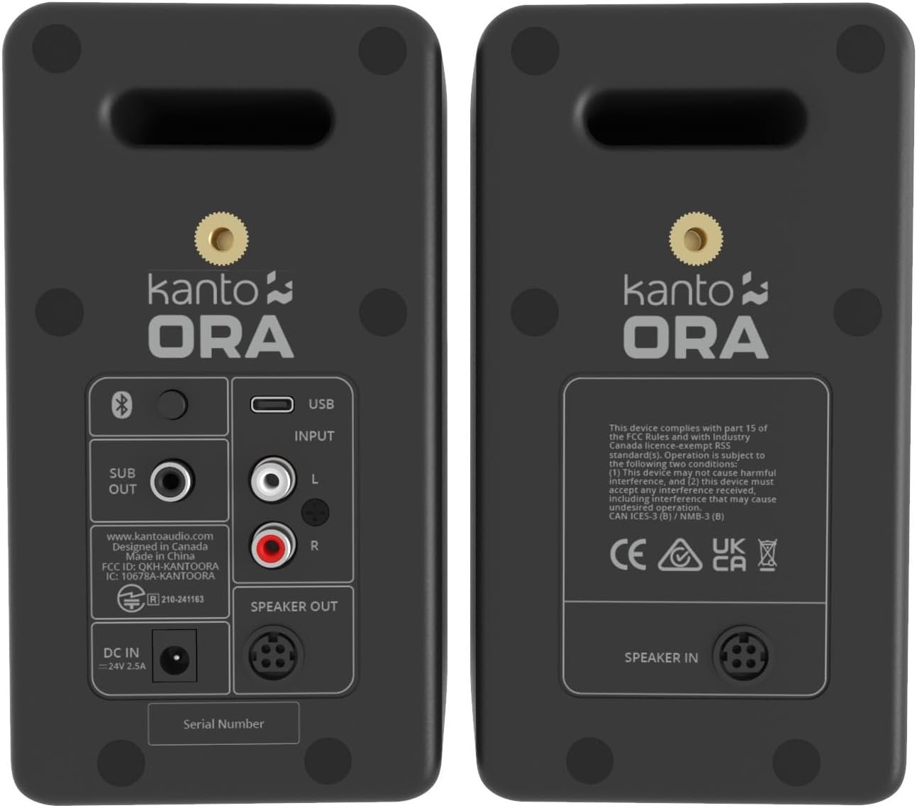 Kanto Oramb 100W Powered BI-Amp Referenz Desktop-Computerlautsprecher mit Bluetooth 5.0 & USB-C | 100 Hz Crossover | Referenzqualitätsklang | Paar | Schwarz – Bild 2