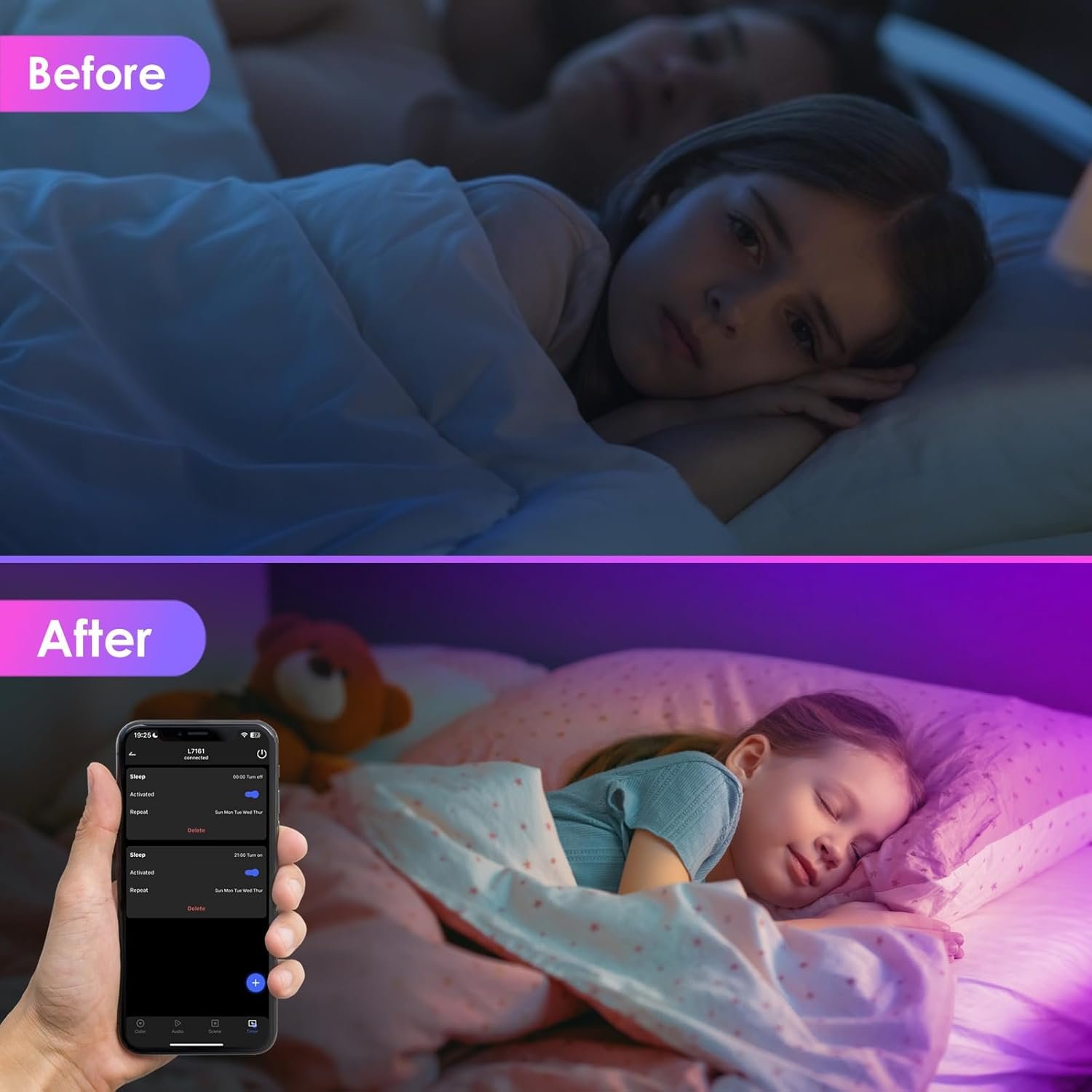 Hovvida LED Strip 20m WiFi, Kompatibel mit Alexa und Google Home, 30 LEDs/Meter, 24 V RGB LED -LED -LED, 600 LEDs, App und Fernbedienung, Musikmodus, LED für Zimmer, Küche, Schlafzimmer, Bar, Party – Bild 8