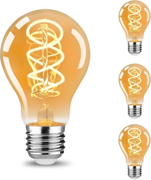 Uring Guhbirne E27 LED Warmweiss Vintage – Edison Birne Leuchtmittel Retro E27 2200K 4W Energiesparlampe Filament Lampe Dekorative für Nostalgie Industrial Café Bar Beleuchtung, 3 Stück (A60)