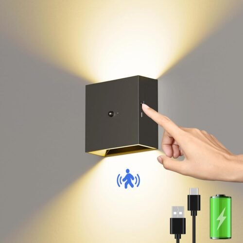 Suright Akku Wandleuchte mit Bewegungsmelder, LED Aufadbare Wandleuchte Innen mit 3 Modi (Auto/Aus/Ein), 3000k warmweiß Wandlampe Kabellos für Treppe, Flur, Wohnzimmer, Schlafzimmer, Garage, Schleimer, Garage, Schlafzimmer, Garage, Schlafzimmer, Garage, Schweiser, Schleimer, Schweiser, Schalmer, Schweier, Schweiser, Schalmer, Schweiser, Schalmer, Schweiser, Schweiser, Schweiser, Schweiser