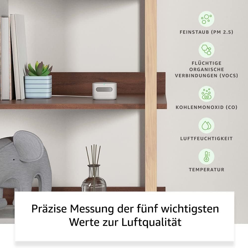 Amazon Smart Air Quality Monitor (Neueste Generation) - Smartes luftqualitätsmessgerät von Amazon | Ihre luftwerte im Blick, FunktionTerert Mit Alexa – Bild 3