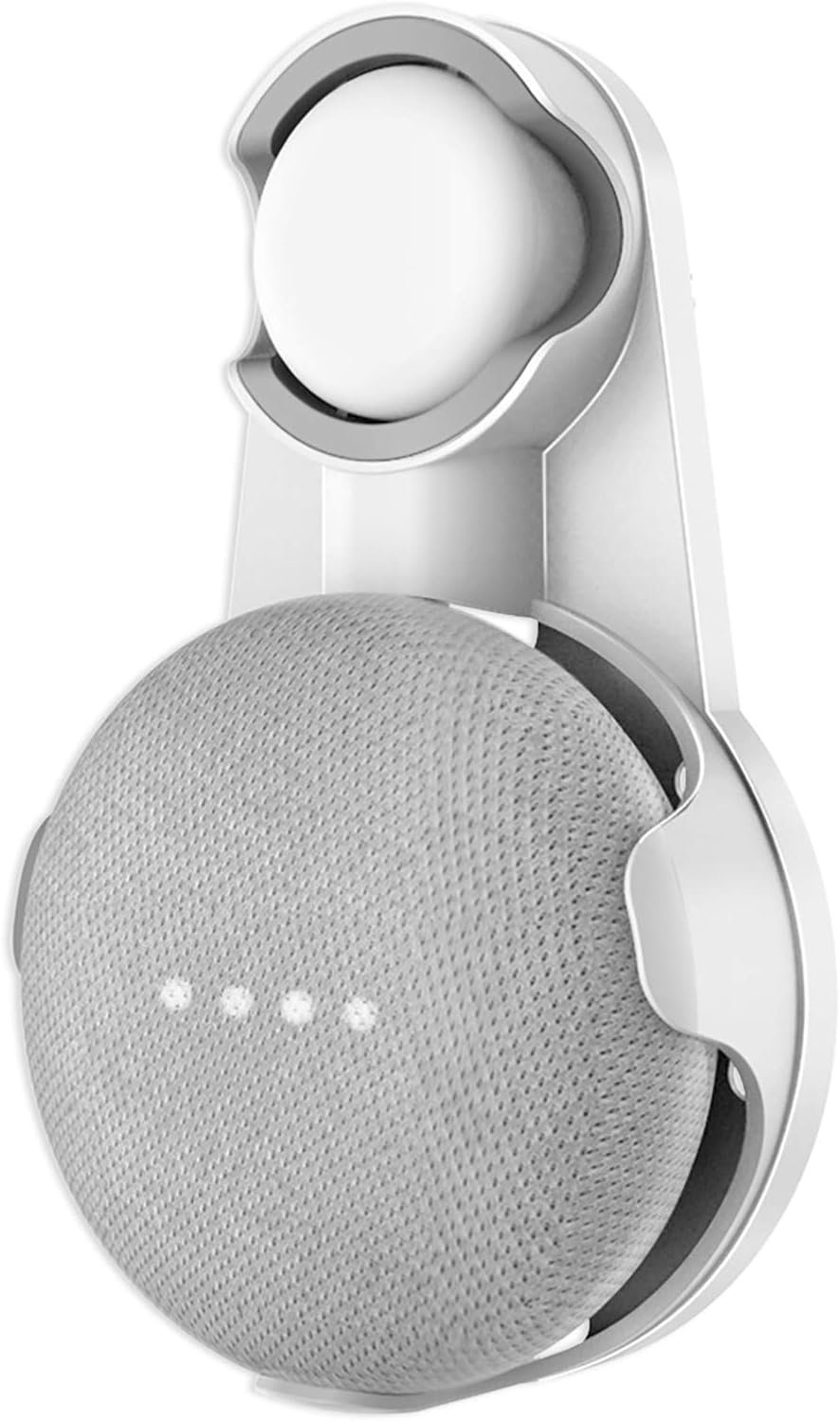 Cosycase Wandhalterung für Google Nest Mini, Google Home Mini, Halterung Ständer MIT Integrierer Kabelmanagement (Weiß+Grau)