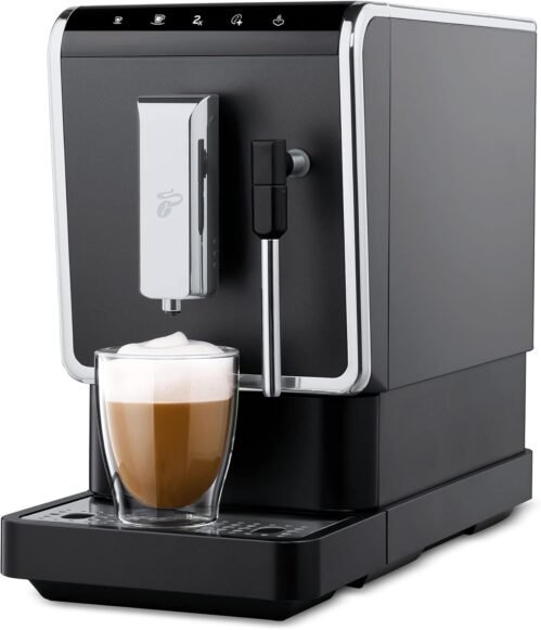 Tchibo Kaffeevollautomat Esperto Latte MIT Milchaufschauerfunktion für Caffè Crema, Espresso und Milchspecialitäten, Anthrazit