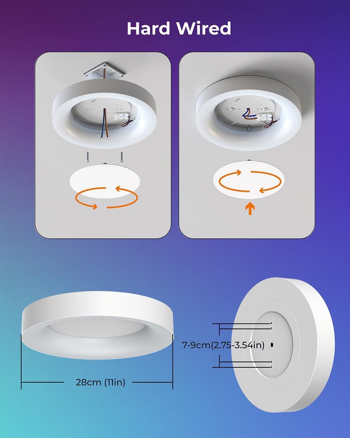 Matane Smart Led Deckenleuchte RGB Farbwechsel Dimmbar, 24W Deckenlampe MIT App Steuerung, 3000K-6500K Lampen Kompatibel Mit Alexa, Für Jugendtzimmer Wohntzimmer Schlaftzimm Kinderzimmer Rund Weiiß 28cm – Bild 8