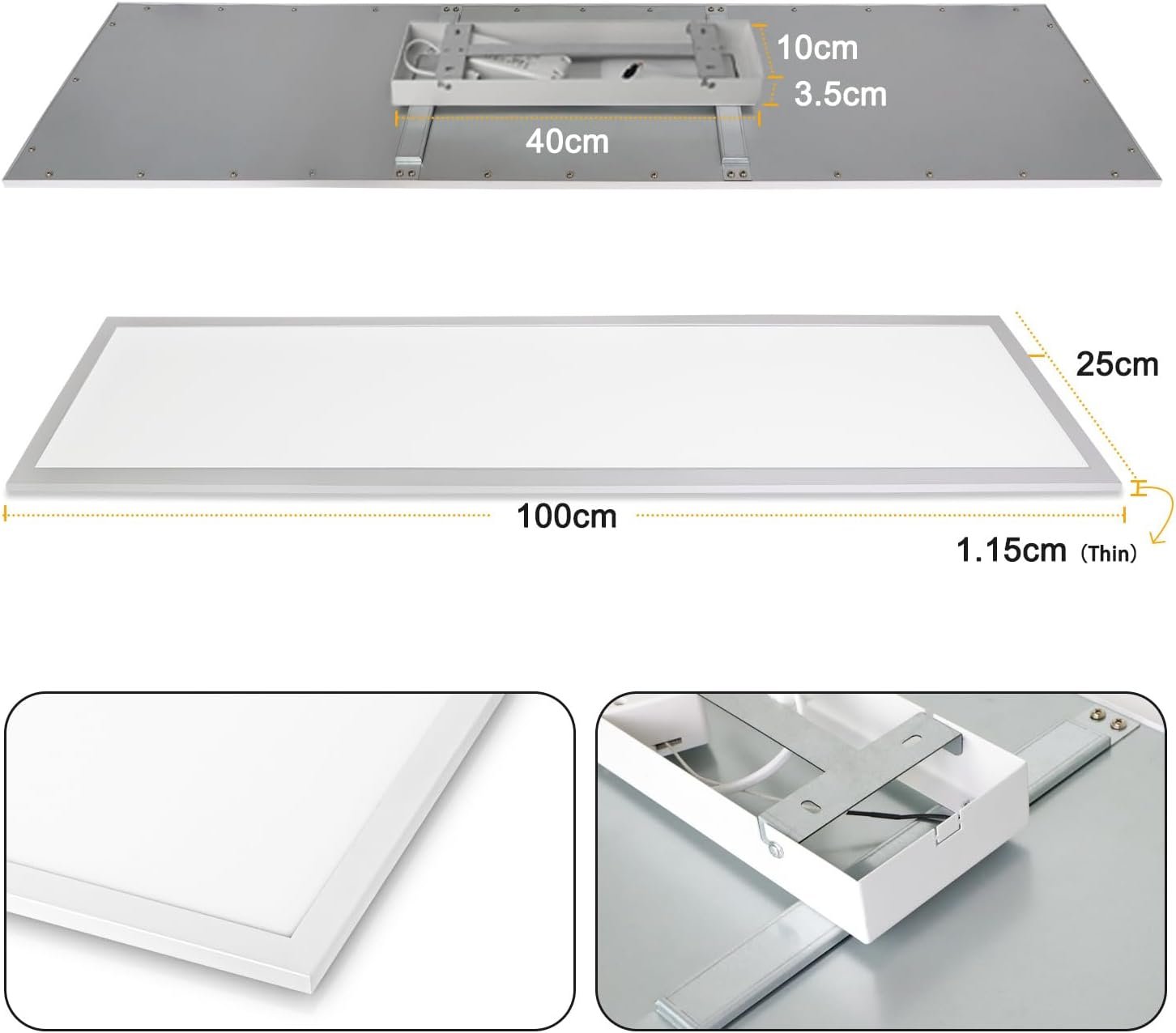 Deckenleuchte LED Dimmbar 100x25cm, 28W Smart LED Wifi Tuya Deckenlampe mit Fernbedienung, App-STEUERUNG 2700K-6500K Aufladen – Bild 7