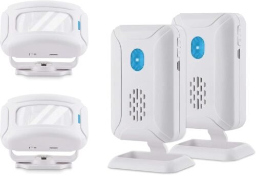 Nineleaf Infrarot Alarm Durchgangsmelder Sensor GLOCKE LADEGLOCKE DURCHGANGSALLARM ADER EINSTIEGSSENSOR WILLKEMKENSGAST MIT 32 Verschadenen Melodien für Business Hotel Zuhause 2 Absender 2 Empfängern