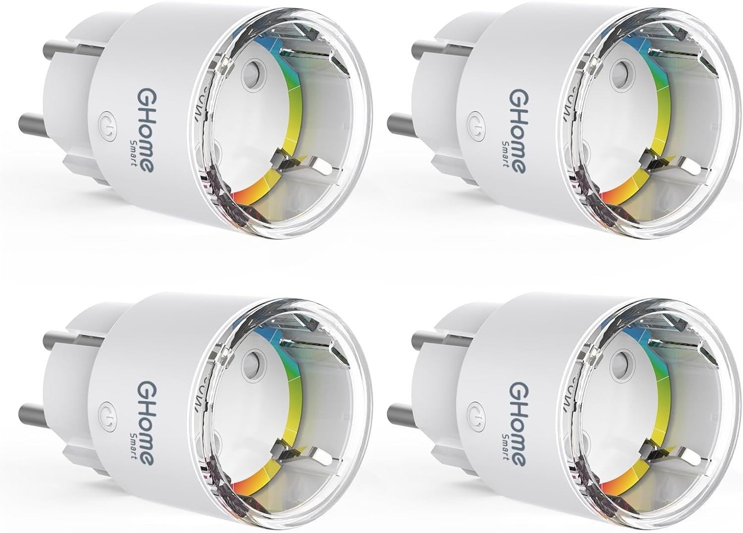 Ghome Smart Wlan Steckdose, Kleinste Wifi Steckdose 4er Pack, Stromverbrauch Messen, App Fernbedienung, FunktionTer MIT Alexa, Google Home, Sprachsteuerung, Zeitplan, Tüv-Zertifizert, 10a, Nur 2,4ghz Wifi