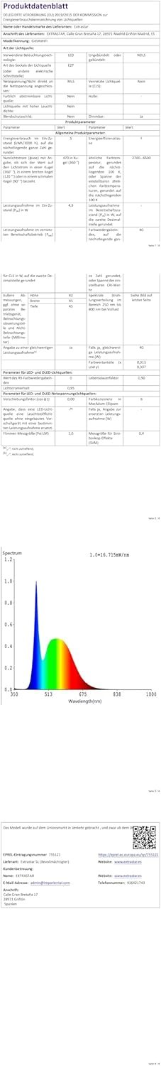 Extrastar Smart Glühbirne E27 G45, Alexa Led Wifi Lampe 2700K-6500K, 4,9W 470LM 16 MILEN FARBEN WLAN DIMMBAR GLuhbirne, Rgb Birne Kompatibel Mit Alexa, Google Home, 2 Stückk – Bild 8