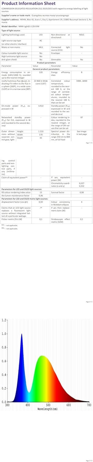 Moderne Smart-LED-LED-Deckenleuchten dimmbare LED-Deckenlampe mit Fernbedienung 4-Fuß-Acryl-Flush-Deckenleuchten für Wohnzimmer Küche Esszimmer (6-58) x2W (122 cm) – Bild 11