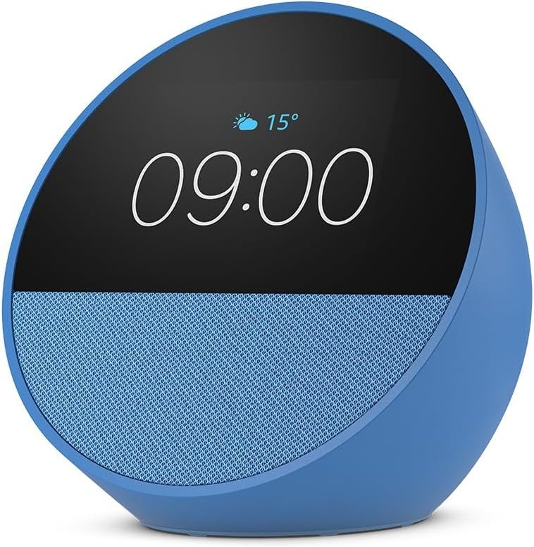 Amazon Echo Spot (2024), intelligenter Wecker mit Sattem Klang und Alexa, Blau – Bild 2