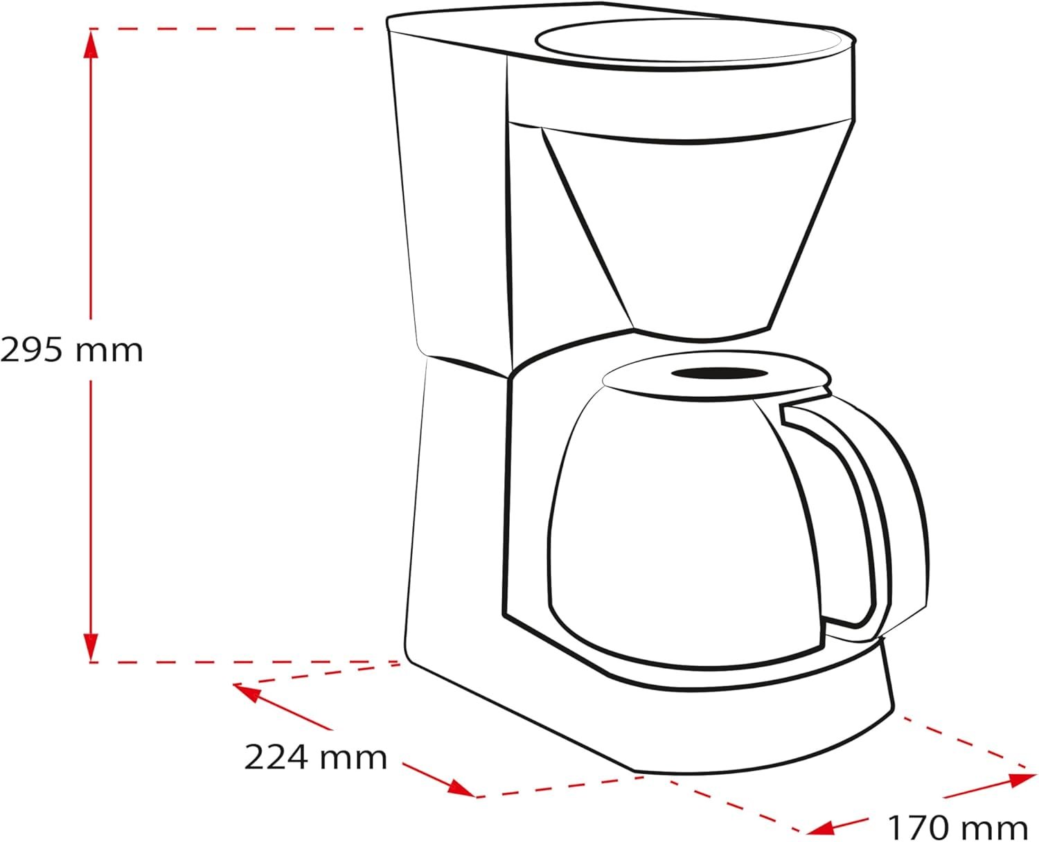 Melitta Easy - Kaffeemaschine mit Abnehmbarem Schwenkfilter, Filterkaffeeemaschine MIT Glaskanne und Tropfstopp, Fürr bis Zu 10 Tassen Kaffee, Schwarz – Bild 3
