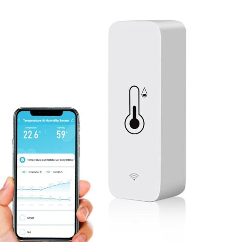 Wlan Smart Thermometer Hygrometer, Digitale Mini Innentemperatur und Feuchtigitowssensor, Raumtemperaturfeuchtigitssensor App Fernbedienung für Gewähcheshhauskeller, Kompatibel Alexa/Google Home. 1Pack