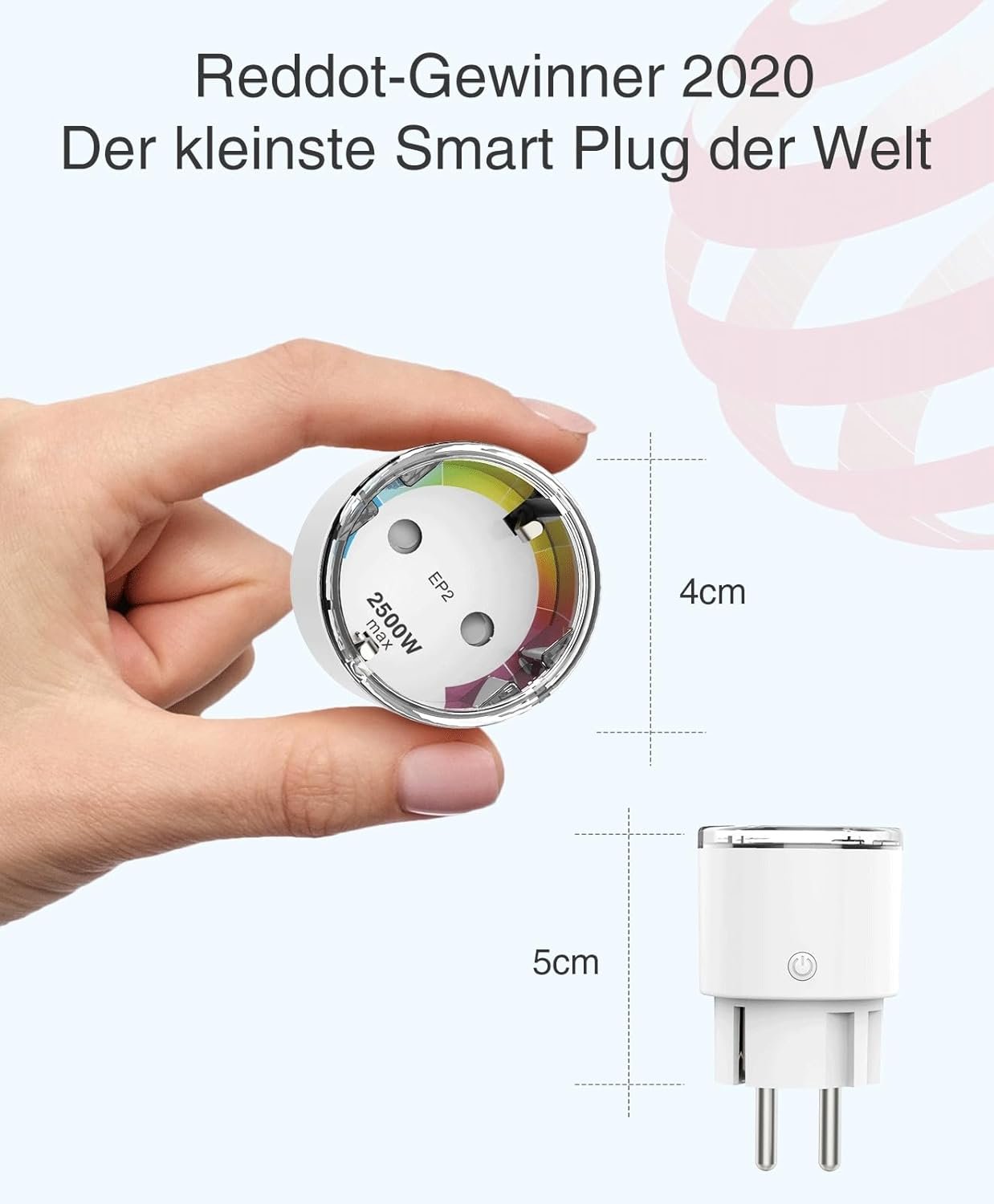 Ghome Smart Wlan Steckdose, Kleinste Wifi Steckdose 4er Pack, Stromverbrauch Messen, App Fernbedienung, FunktionTer MIT Alexa, Google Home, Sprachsteuerung, Zeitplan, Tüv-Zertifizert, 10a, Nur 2,4ghz Wifi – Bild 2