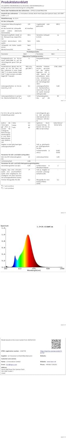 Lepro AI Smart Glühbirne B1, E27 Glühbirne 8.5W 806LM Dimmbar, Ki-lichtdesign-assistent, Sprachsteuerung/Musik-Synchronisation, Wifi & Bluetooth Smart Bulb, Kompatibel MIT Alexa/Google Assistant, 4 Stückk, 4 Stückk – Bild 9