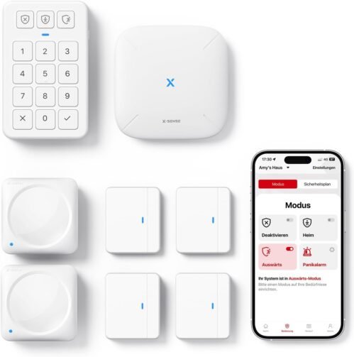 X-Sens Smart Home SicherheitSystem AS08, Alarmanklage für Tür und Fenster, Codesschlos für HAUSTÜ