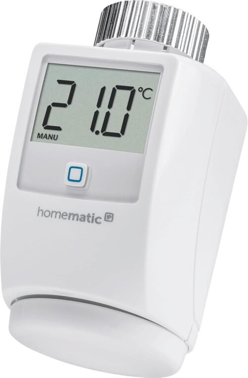 Homematic IP Smart Home Heizkörperthermostat, Digitaler Thermostat Heizung, Heizungsthermostat, Steuerung pro App, Alexa & Google Assistent, Einfache -Installation, Energie Sparen, 140280A0