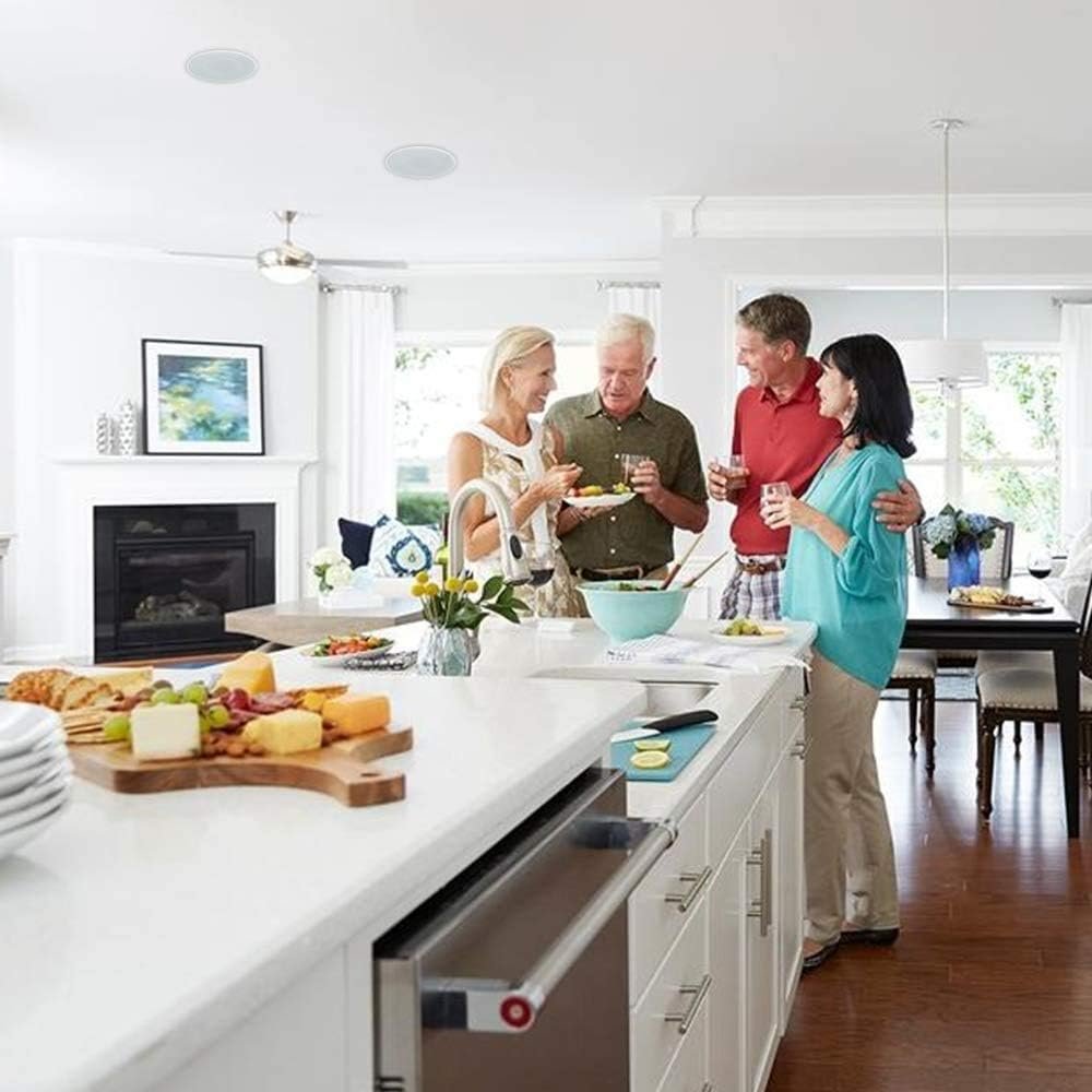 Herdio 4 Zoll Deckenlautsprecher, 160 Watt 2-Wege Flush Mount Einbaulauspecher, Zuur Montage An System, für Ingen, Schlafzimmer, Badezimmer, Heimkino, überdachte Veranden – Bild 2