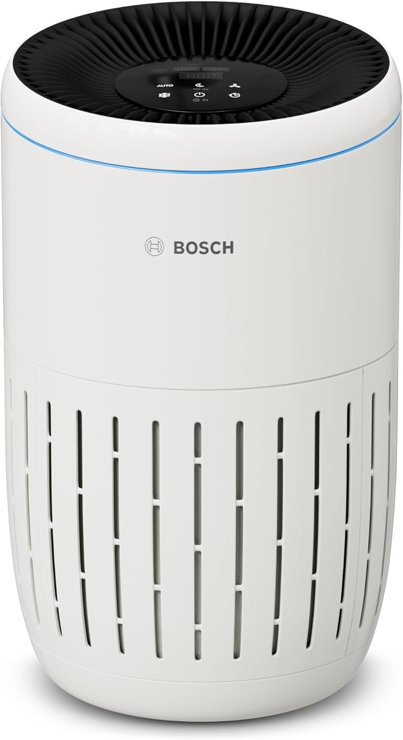 Bosch Air 2000 Luftreiniger - für Räume bis zu 37,5 m² - verlockend effizierter Schadstoffe - MIT 3 -in -1 Luftfilter, Smart Sensor, Automatikmodus, Ruhemodus (