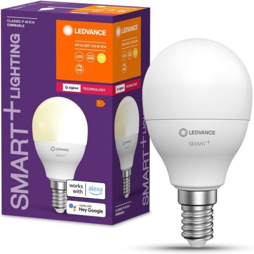 Ledvance Smarte LED-Lampe MIT Zigbee Technologie, Sockel E14, Dimmbar, Warmweiß (2700 K), Ersetzt Güchlampen MIT 40 W, Smart+ Mini-Glühbirne dimmbar, 1ER-Pack
