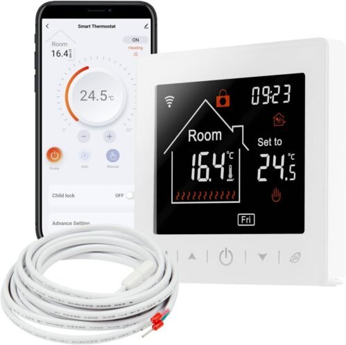 Mi-Heat M2 Raumthermostat Wlan Weiß-Alexa Tuya Smart Life Google Home Elektrischen Fußbodenheizung Thermostat Smart Raumthermostat Fußbodenheizung Zeitlich-Display-Abschaltung