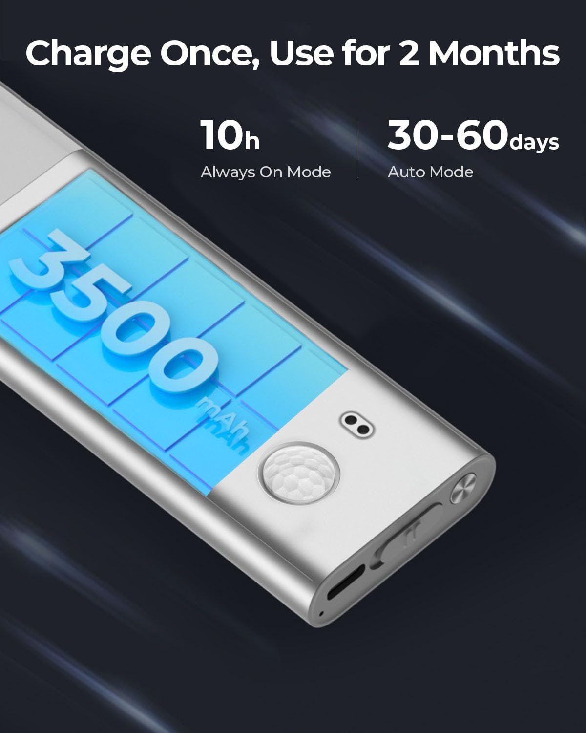 Fulen unterbaumte küche LED, Schrankbeleuchtung Lampe Bewegungsmelder inn, 38 cm LED Licht Kabellos mit Batterie Wiedenerafladbar, Imperdrank Belectung küche, 3 Farbtemperaturen, 2er-Pack – Bild 3