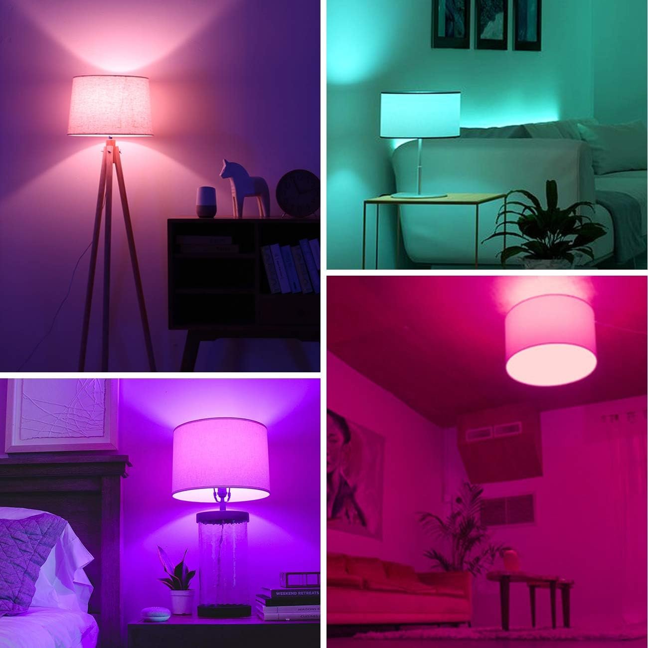 Anwio Alexa Smart Glühbirnen, E14 Wlan LED LAMPEN DIMMBAR GLUHBIRNE 5W 470LM+2700-6500K+RGB 16 MILEN FARBEN, APP Steuern Kompatibel Mit Alexa/Google Home, Bluetooth, Sprachsteuer, 2 Packs, 2 Packs – Bild 7