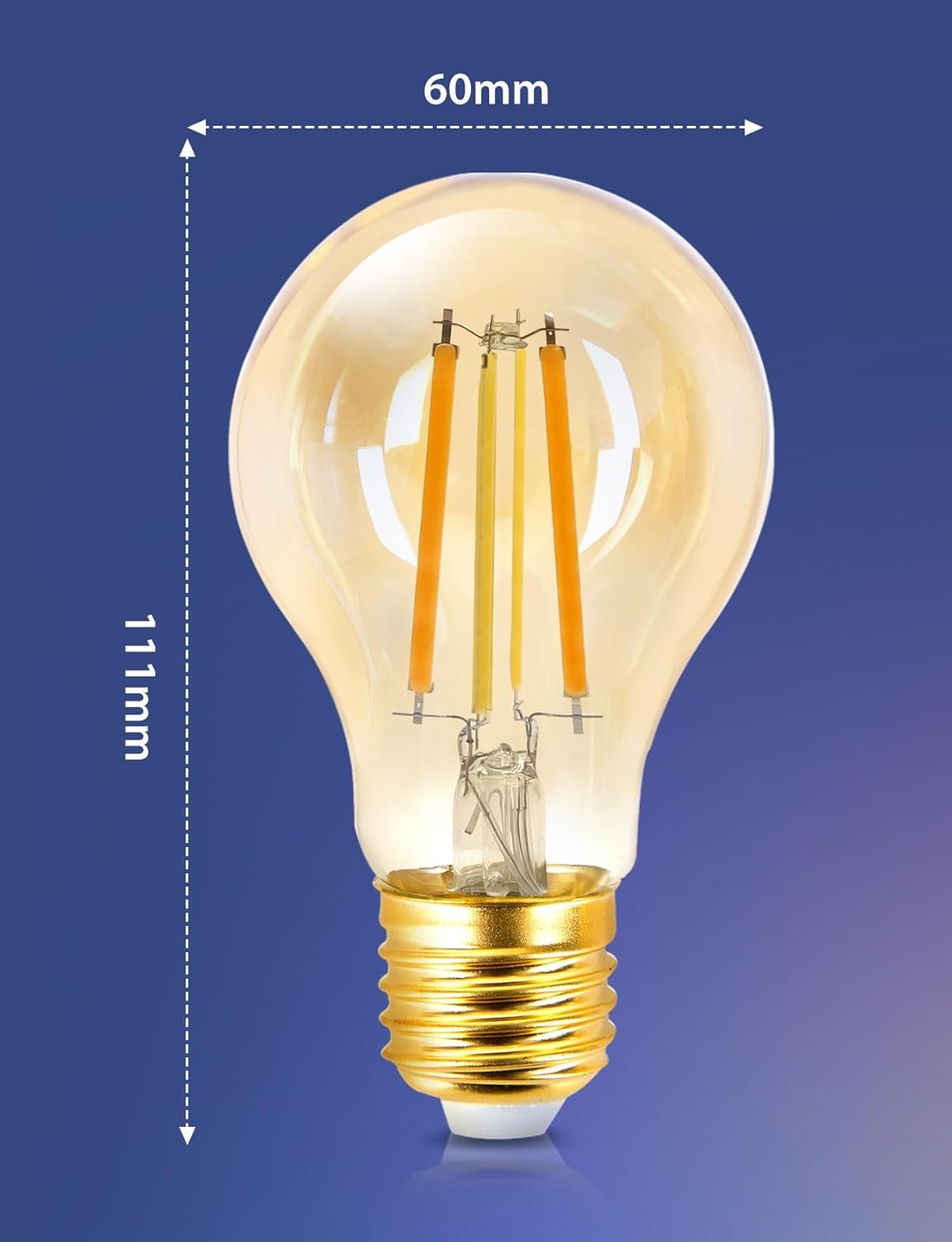 Aigostar Mesh-Smart Lamp Bluetooth Mesh A60, 6W 806LM Smart Bulb Dimbarar CCT 2700K-6500K, Vintage-Filamentlampe LED SLIMME COMPATIBEL MET Alexa/Google Home, 6 Stuks (Met Bluetooth-Afstandsbediening) – Bild 8