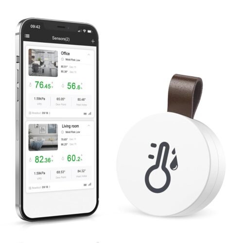 Brifit Bluetooth -Thermometer Hygrometer, Kabellosen Temperatur Feuchtigitssensor MIT Smart Sensor App, Mini -Thermometer innen mit Datenaufzichnung für Babyzimmer, Gewähcheshhaus, Garage, Beuro
