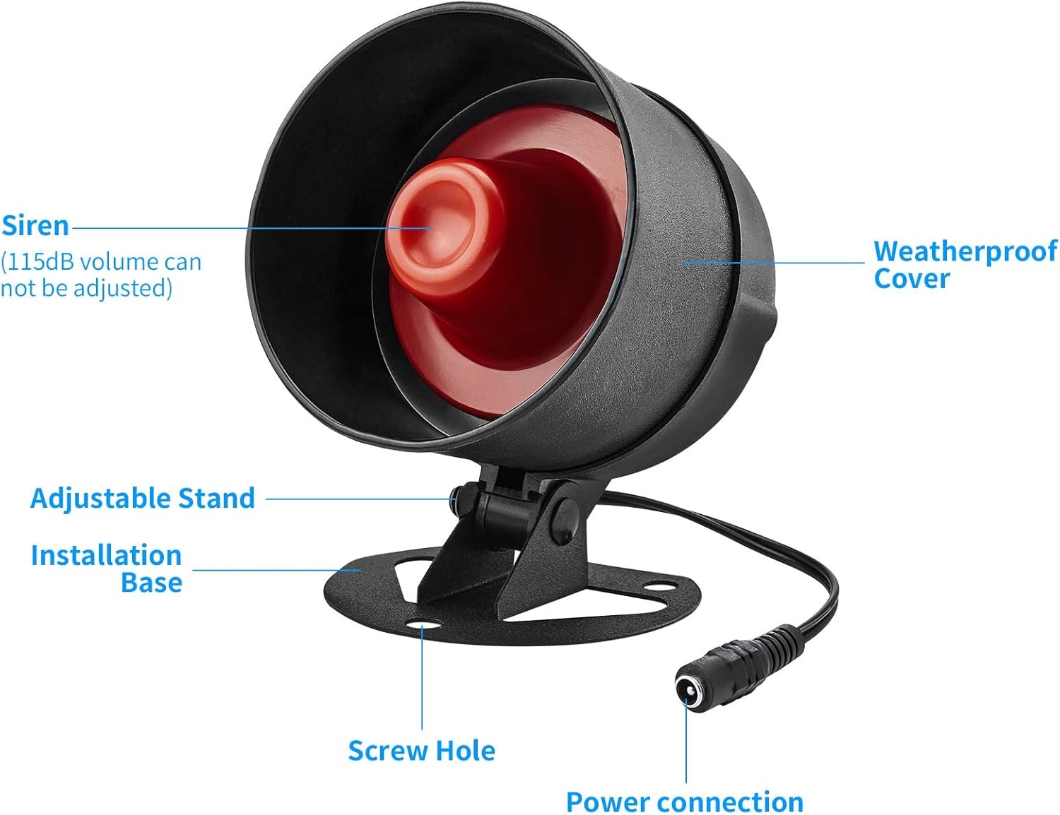 Alarmanlage Haus Sirene 9 Teiliges Set MIT 115 dB Sirene, BewegungsSensor, Türfensternsor und Fernbedienung, für Lager, Geschäfe, Haus – Bild 6