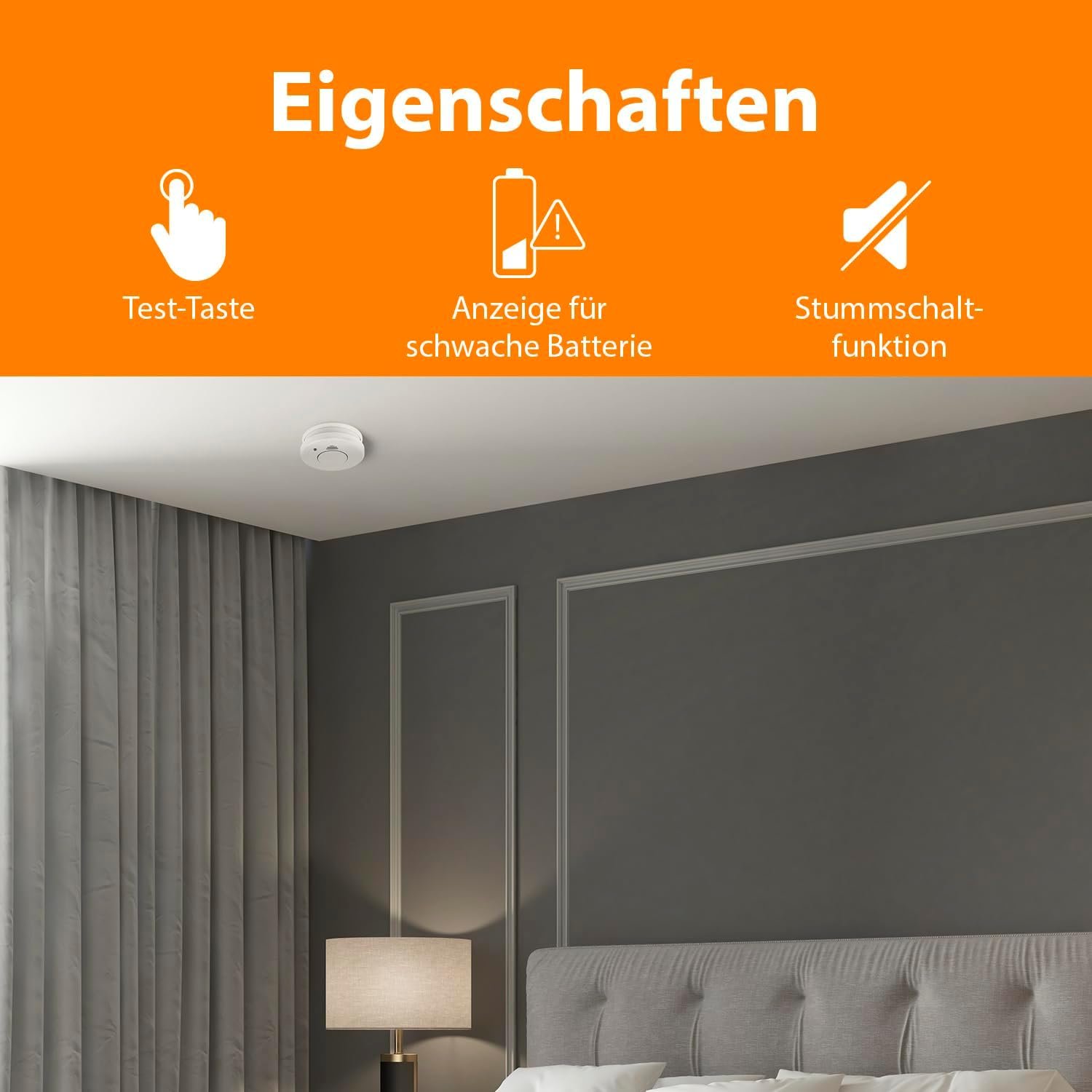 SmartWares Rauchmelder - Tüv Geprüft - Din En 14604 Zertifiziert - Optischer -Sensor - Testknopf - 85 dB – Bild 7