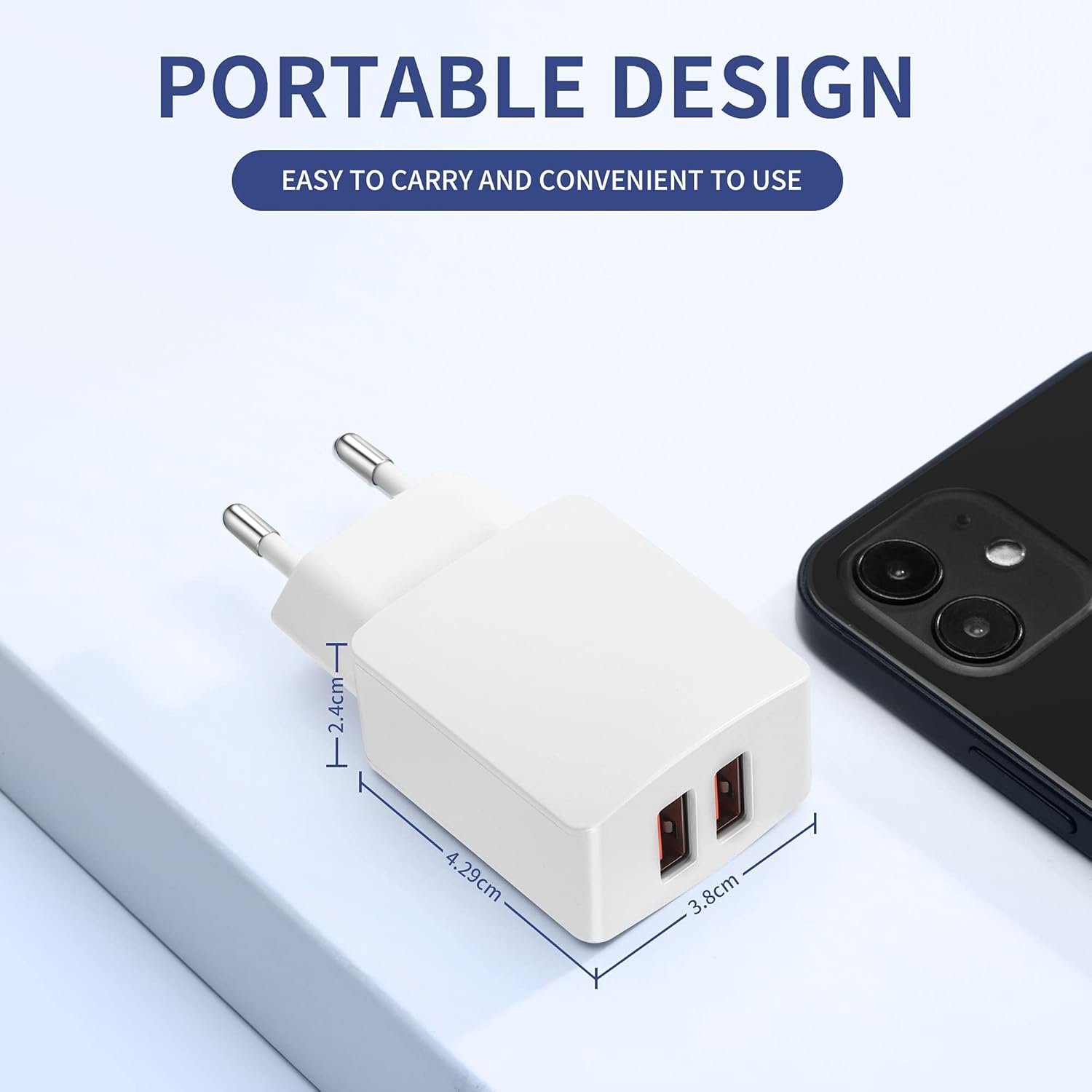 USB Ladegerät, 5 V/2,1a 2-Port USB-NetzEl, 10,5W USB Stecker Power Adapter Netzstecker Steckdose Plug Ladestecker Kompatibel MIT iPhone, iPods, AirPods, Samsung, Xiaomi Redmi, Oppo, Huawei Handy Handy Handy Handy – Bild 6