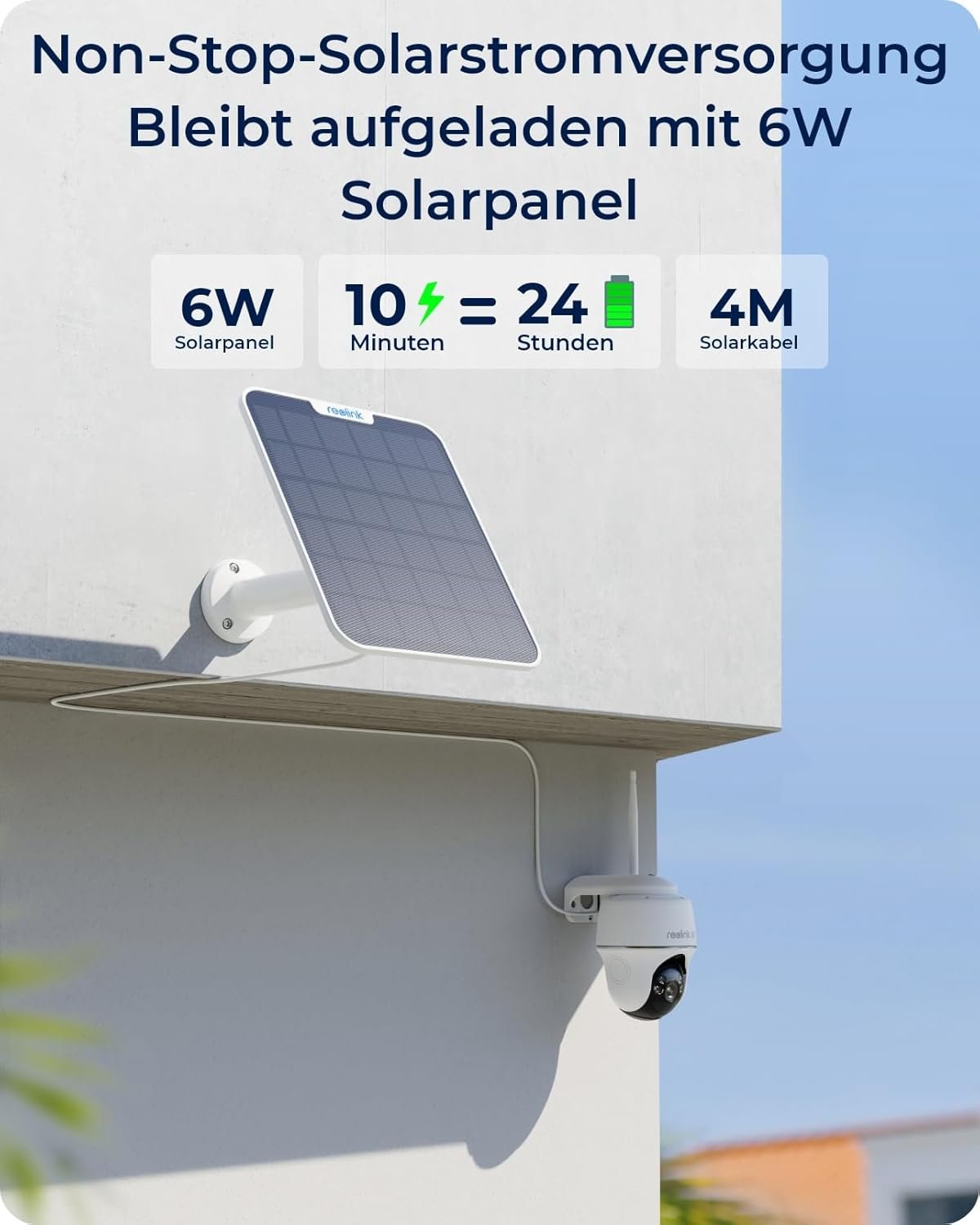 Reolink 4K Pt Solar überwachungskamera aussen Set AKKU MIT Home Hub, 360 ° Schwenkbare, Farbnacht, Lokaler Speicher, Ohne Abo-Gebühren, Argus pt Ultra 2-Kamera-Set, Mit 6w Solarpan – Bild 5