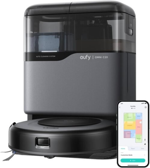 Eufy Sauugroboter Omni C20 MIT All-in-One-Station, Auto-Entleerung, Auto-Wasch-und Trocknungsfunktion, 7000pa, 8,5cm Ultraflachen Design, Staubsauger Rober