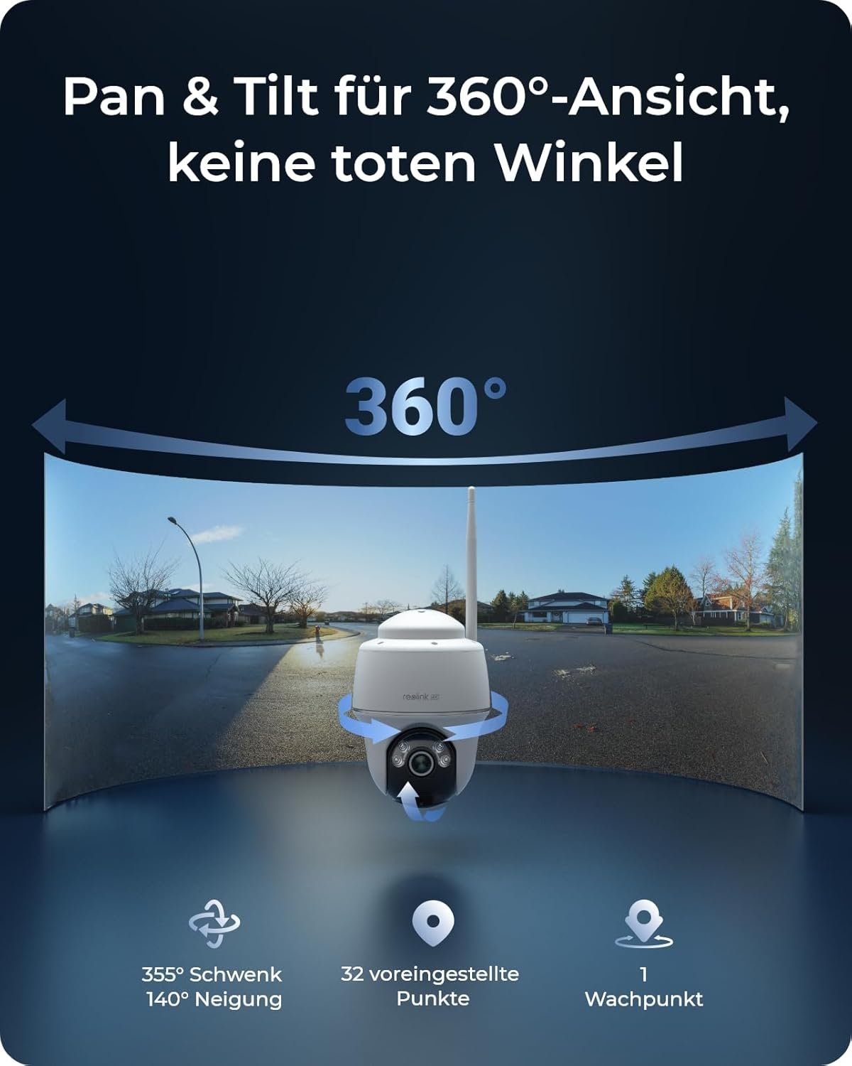 Reolink 4K Pt Solar überwachungskamera aussen Set AKKU MIT Home Hub, 360 ° Schwenkbare, Farbnacht, Lokaler Speicher, Ohne Abo-Gebühren, Argus pt Ultra 2-Kamera-Set, Mit 6w Solarpan – Bild 3