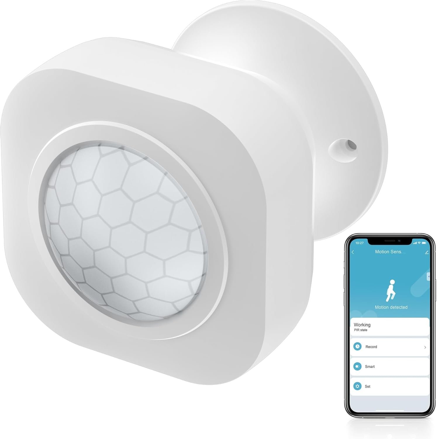 Intelligenter Wlan BewegungsSensor: Tuya Smart Pir-Bewegungsmelder MIT App-Warnungen, Batteriebetrieben, Kabellosen infrarot-Alarmsystem für Alarmanlagen und Smart Home AutomatiRingung