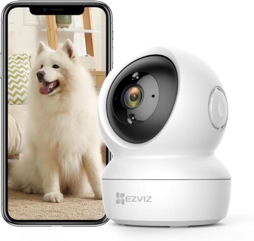 Ezviz 1080p wlan ip kamera, schwenkbar überwachungskamera innen mit zweiten-wege-audio, Bewegungsverfolung, Ir nachtsicht für Haustier, Hunde, Babyphone Kompatibel Mit Alexa, C6n