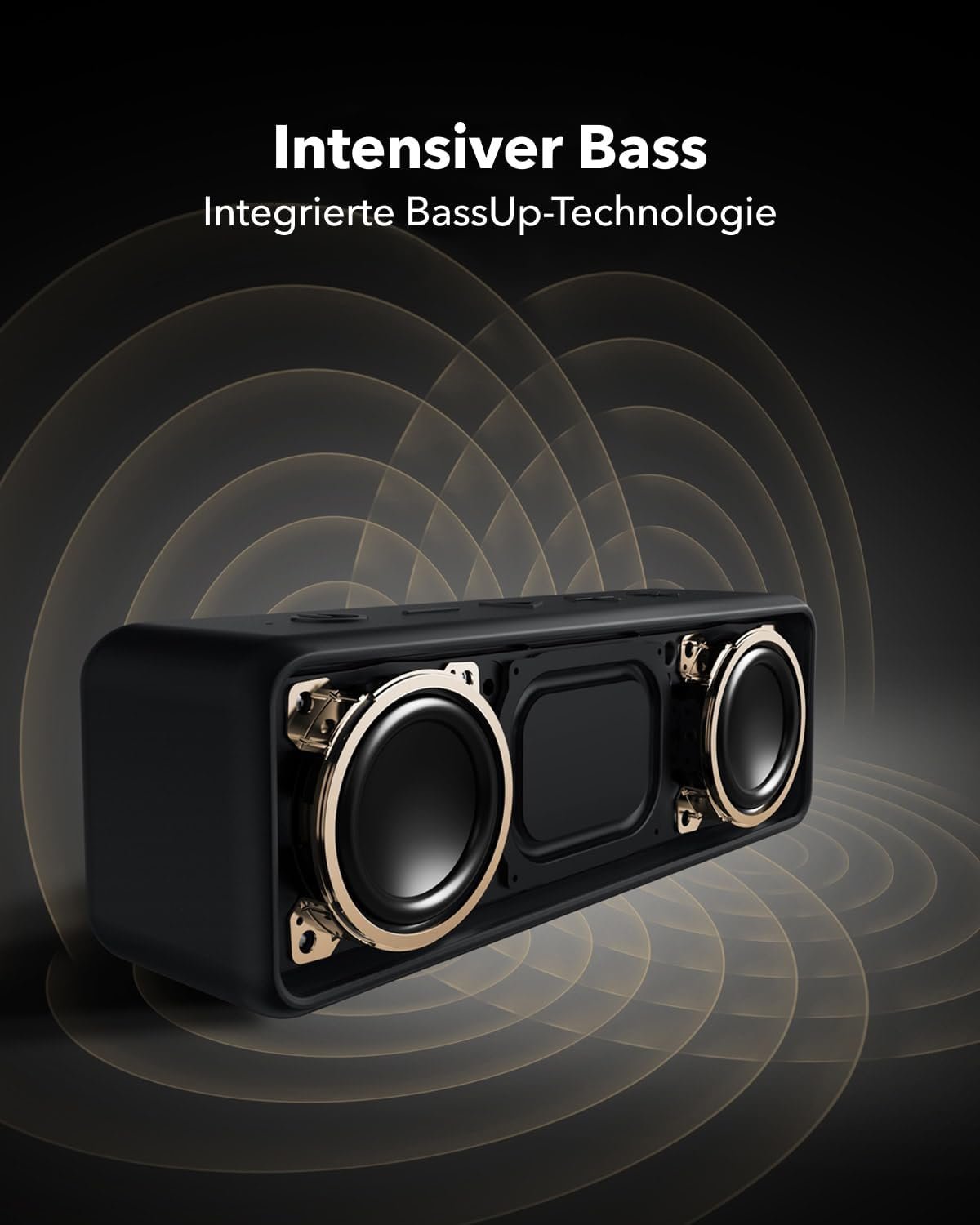 Anker Soundcore 2 Bluetooth Lautsprecher, enormer MIT Duuen Bass-Trebibern, 24H Akku, Verbesserter IPX7 Wasserschutz, Kabelloser, für iPhone, Galaxy Usw. (Schwarz) – Bild 7