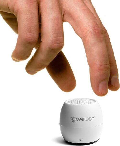 Boompods Zero Talk Mini Bluetooth Lautspecher Mit Amazon Alexa – Tragbarer Outdoor Lautspecher, IPX6 Wasserdicht, 5 Std Spielzeit und Mikrofon, Musikbox Klein für Handy, Dusche, Reis – Wei