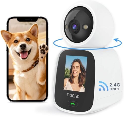 Noorio 2k überwachungskamera innen Wlan Schwenkbar, Zwei-wege-videoanRuf-Kamera, Zuhause und Babyphone MIT Personen, Auto-Tracking, 2,4GHz WiFi Hautierkamera Indoor, Farbe Anachtsicht CL200