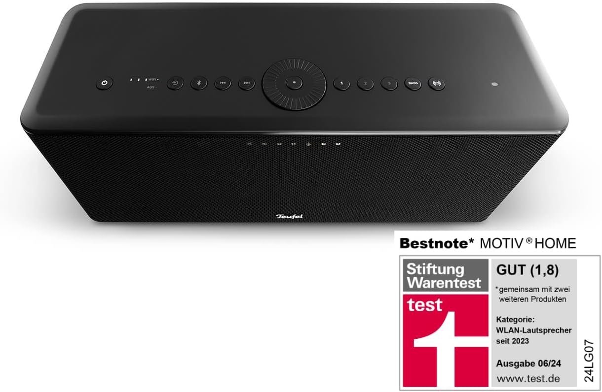 Teufel Motiv Home - All -in -One -Smart -Lautsprecher - Kabelloser Tragbarer Bluetooth Lautsprecher MIT Wlan Muikstreaming und Akku, Airplay 2, Chromecast, Kraftvoller Multiroom -Lautsprecher - Schwarz – Bild 2