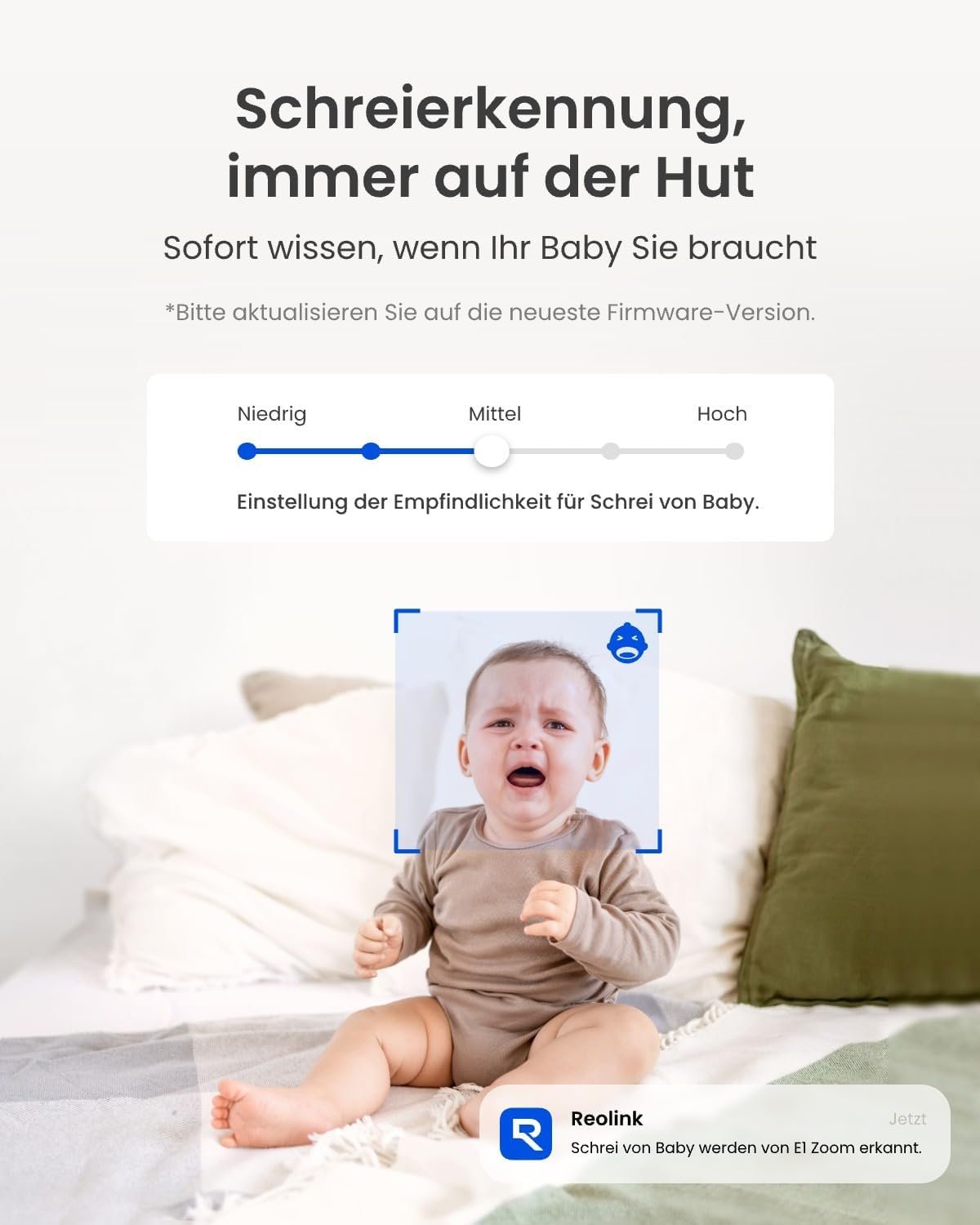Reolink 5MP PTZ WLAN Überwachungskamera Innen, 2,4/5 GHz WiFi Baby Monitor mit Mensch/Haustiererkennung, Auto-Tracking, 3X Optischem Zoom, Heimüberwachungskamera für Ältere Kids, 2-Wege-Audio, E1 Zoom – Bild 5