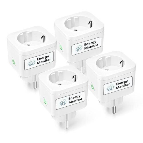 Meross Wlan Steckdose MIT Strommessung 16A, Smart Home Zeitschaltuhr Steckdose MIT Sprach und Fernsteuerung, WiFi Smart Plug FunktionTerert Mit Alexa, Google Home, SmartThings, 4er Pack
