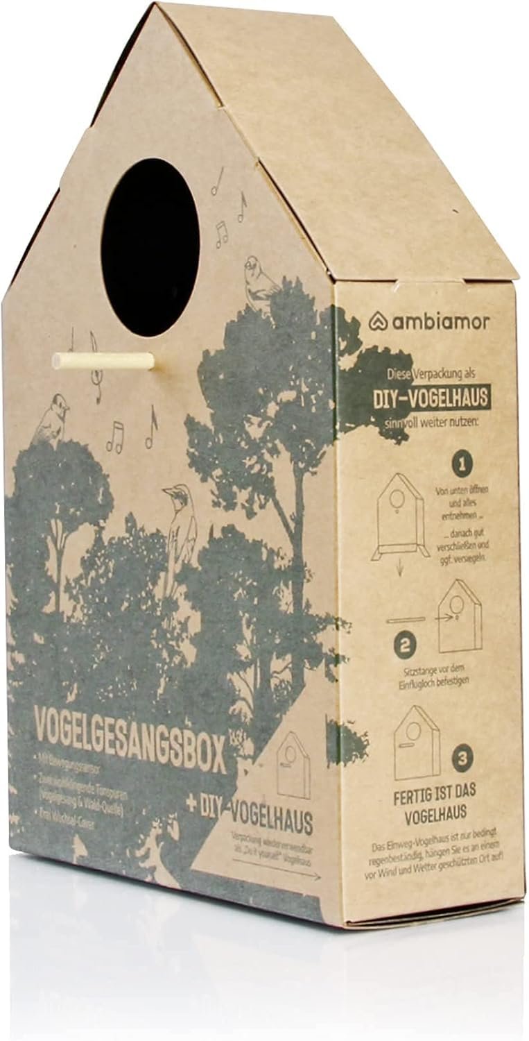 Ambiamor Vogelgezwitscher Bewegungsmelder -Box Wiedenerafladbar MIT 3 Wechselcovern, 13+ Stile und 2 Tonsspuren - Vogelgesang & Waldquelle – Bild 8