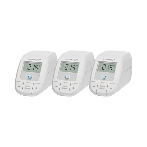Homematic IP Smart Home Erweiterungsset Hiens – Basic, 3x Digitaler Thermostat Heizung, Steeuerung pro App, Alexa, Google Assistant, Einfache -Installation, Energie Sparen, 161216a1
