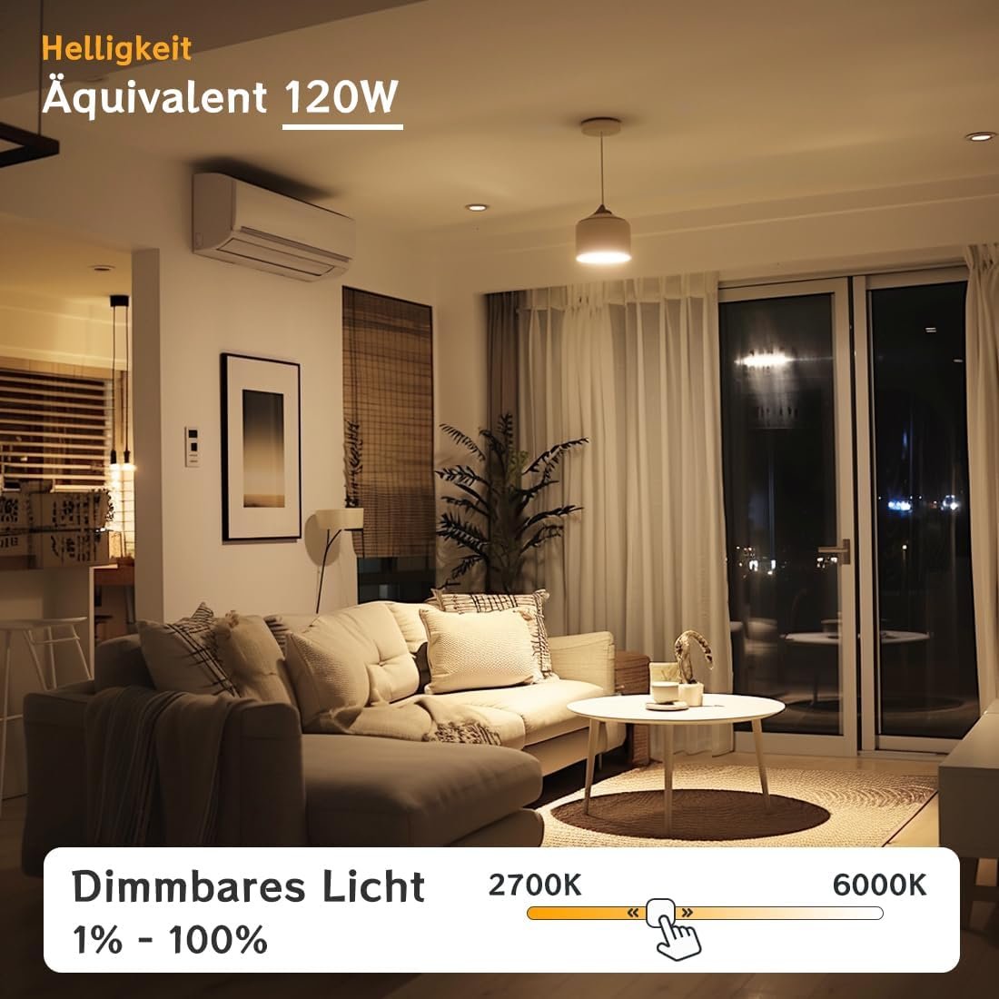 Feigorbib Alexa Smart Glühbirne E27, LED Lampe ersetzt 120W 1280 Lumen, kompatibel mit Alexa, Bluetooth -dimmbarem, warmem weißem, kühlem Weiß und mehrfarbig, kein Hub erforderlich, Pack von 4 – Bild 4