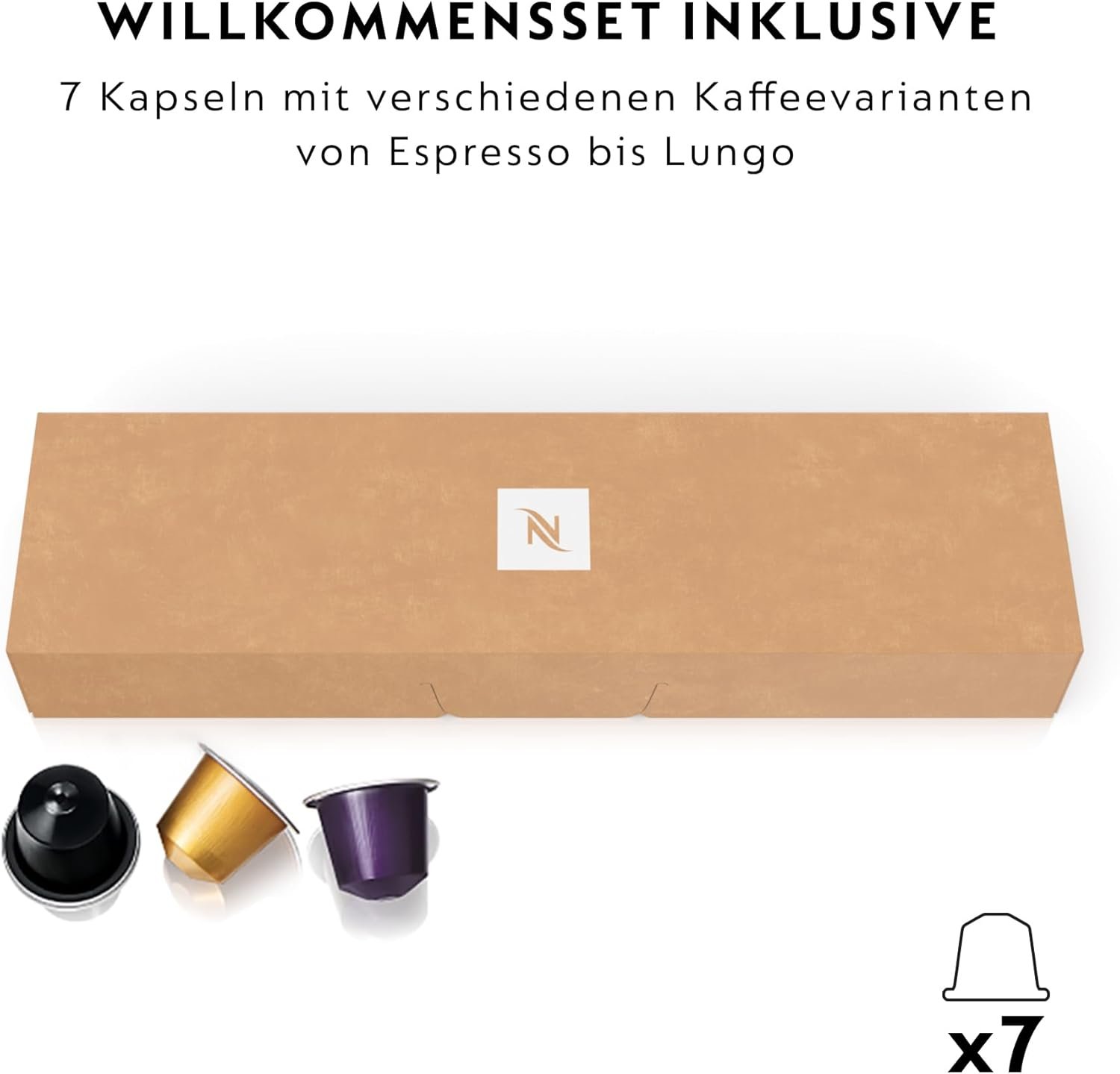 Nespresso de'longhi en 80.b Inissia kapselmaschine, Hochdruckpumpe und Energiesparfunkion, Automatische Power von 9 minuten, Tassenfülmenge für Espresso und Lungo, 0,7 l Wassertank, Schwarz, Schwarz, Schwarz – Bild 3