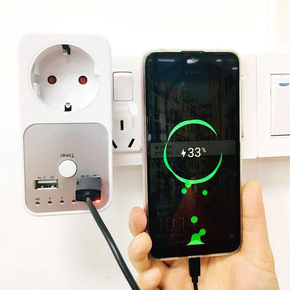 180 ~ 260V 13A USB Smart Digital Countdown-Buchse MIT 2 USB-Anschlussstecker, 1-10 Stunden Countdown-Zeit Energieeinsparung Fe¹r Computer, Telefonladeger? T, Innerbeleuchtung, Herde (EU-Plug) – Bild 2