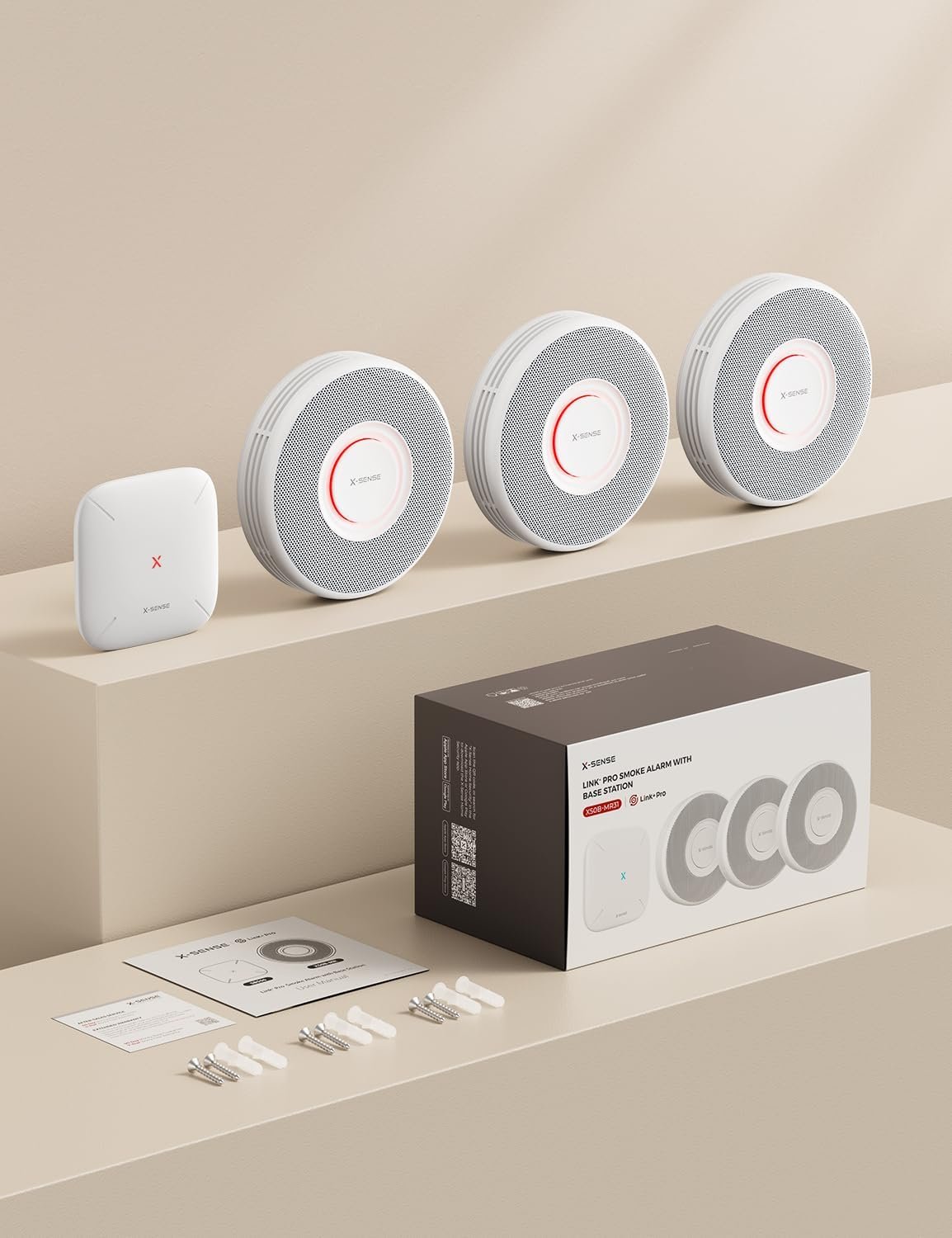X-sense intelligenter Rauchmelder Wlan MIT Sprachausgabe und 17 Standoren, Feumelder, Rauchmelder Vernnettzt, 33 mm, Brandmelder MIT SBS50 Basistation, XS0B-MR31, 3 Stückk – Bild 8