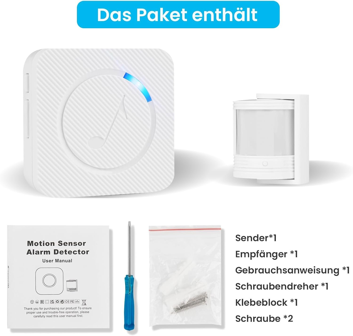 Bewegungsmelder Alarm Klingel, Physsen Funk Durchgangsmelder, Pir Infrarot Bewgungssor intensor TÜRALARM FUNKLINGEL, ANTI-DIEBSTAHL LADENTUR LADENGOGNE FUR HÄUSER GESCHAFTE BUROS FABRIKE – Bild 9