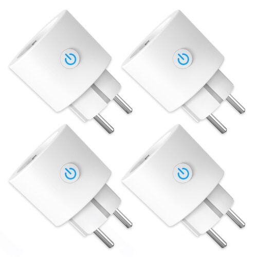 Alexa Steckdose Wlan MIT Strommessung 16A Antela Smart Steckdose Kompatibel Mit Google Home, Stromverbrauch Mioden, Smart Life App, 2,4GHz, 4 PCs